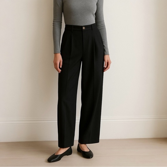 REFORMATION Mason Tencel Wide Leg Trouser Pants - Picture 1 of 11